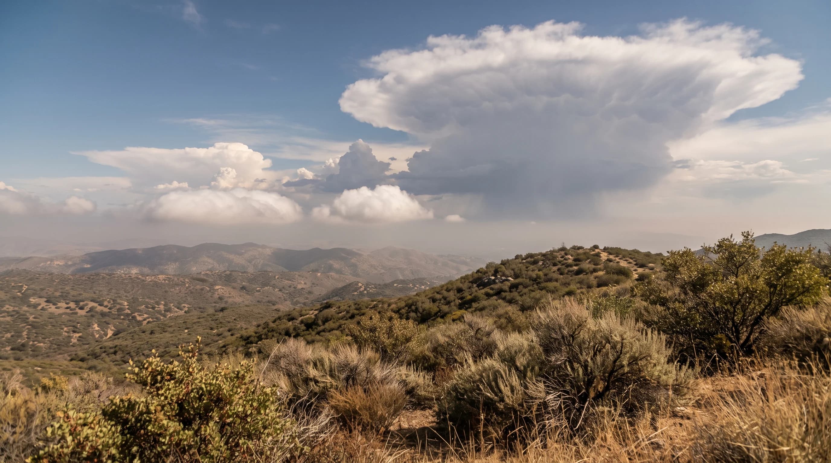 Cumulus vs. Cumulonimbus Clouds Over Los Angeles